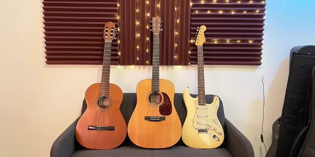 full body acoustic, electric and classical guitars